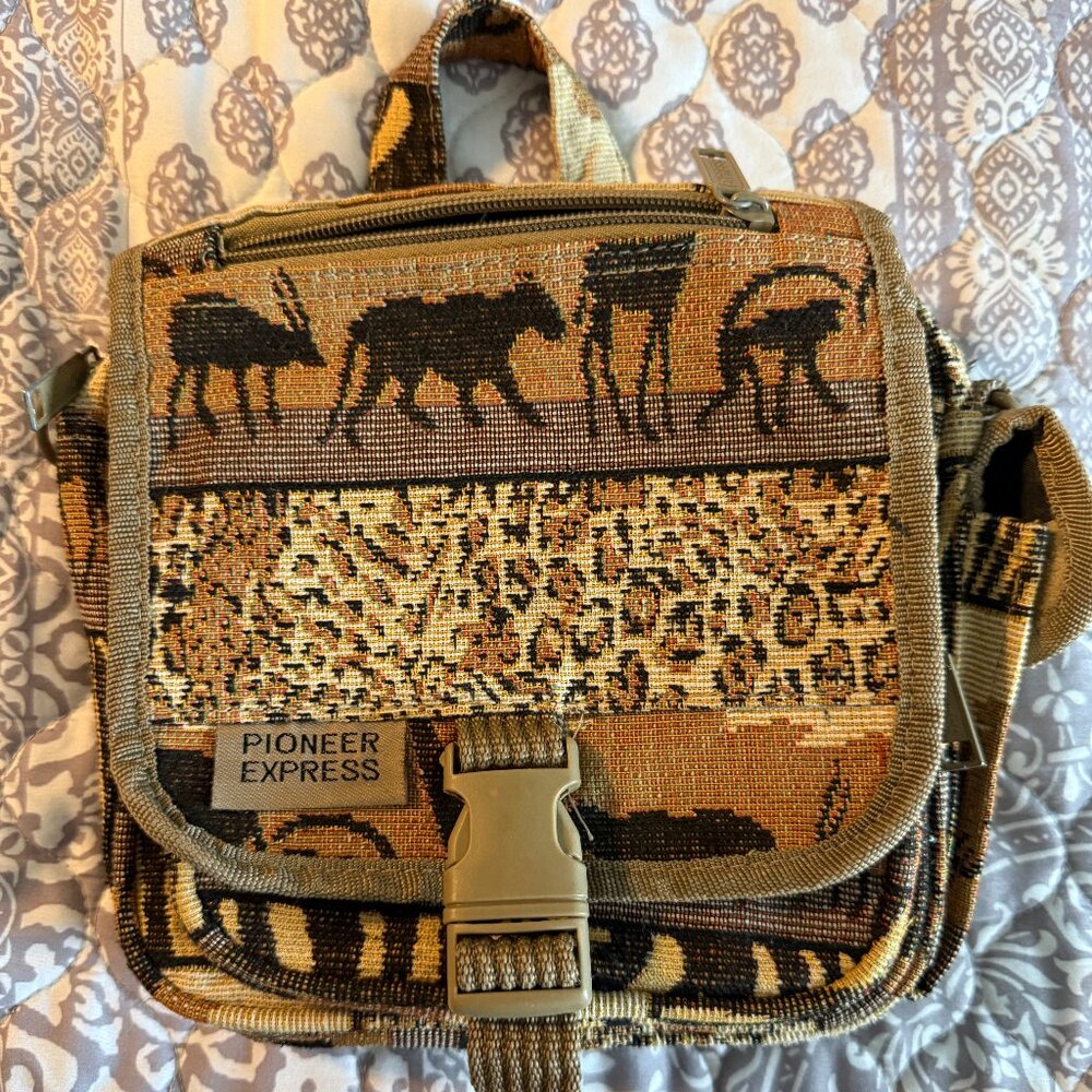 Pioneer Express Safari Tapestry Bag Travel African Animal Print 9"